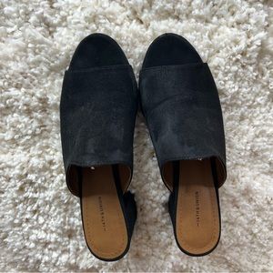 Suede Block Heel Mule